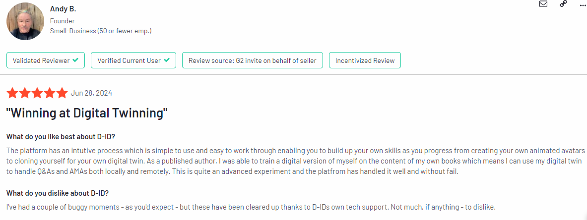 D-ID Synthesia alternative - user reviews